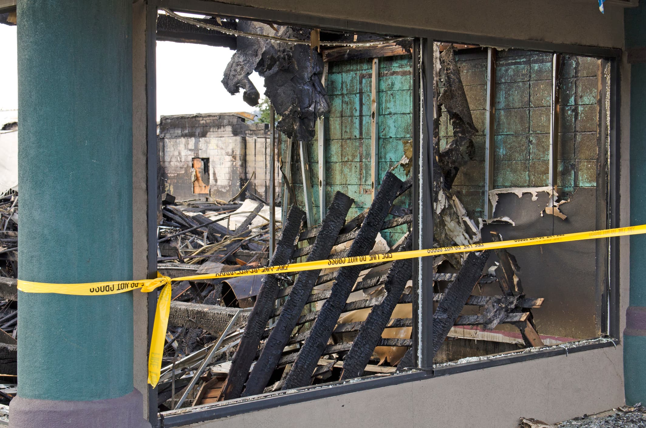 Fire damaged building